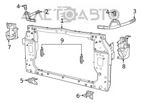 Suportul radiatorului stânga sus Jeep Cherokee KL 19-22