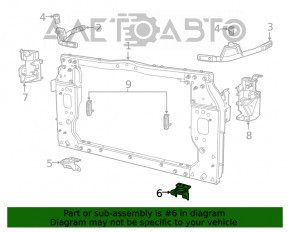 Suportul radiatorului stânga jos Jeep Cherokee KL 19-21 3.2 metal