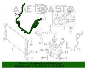 Патрубок охлаждения нижний Jeep Cherokee KL 19-21 2.4