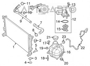 Radiator de răcire apă Jeep Cherokee KL 19-21 2.4, 3.2, pentru motorul 1