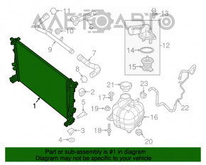 Radiatorul de răcire a apei pentru Jeep Cherokee KL 19-21 3.2 sub 2 motoare