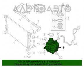 Rezervor de expansiune pentru răcire Jeep Cherokee KL 19-21 3.2 fără capac