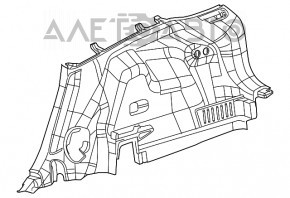 Capacul arcului stâng Jeep Cherokee KL 19- negru, sub capacul electric, zgârieturi, plastic albicios.