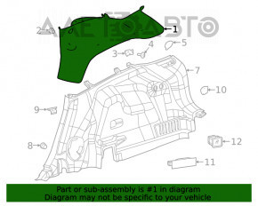 Capac spate dreapta pentru Jeep Cherokee KL 19- negru.