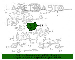 Обрамление магнитолы с воздуховодами Jeep Cherokee KL 19- под большой дисплей, царапины