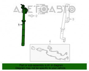 Centura de siguranță spate stânga pentru Jeep Cherokee KL 19- negru.