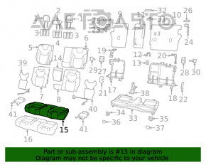 Rândul din spate al scaunelor, al doilea rând Jeep Cherokee KL 19 - material textil negru