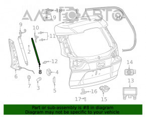 Амортизатор двери багажника левый Jeep Cherokee KL 19-21