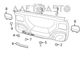 Обшивка двери багажника Jeep Cherokee KL 19-21 черная, царапины