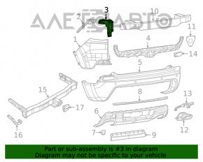 Suportul pentru bara spate, partea dreapta, pentru Jeep Cherokee KL 19-21