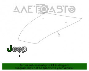 Emblema capotei Jeep Cherokee KL 19-21 crom