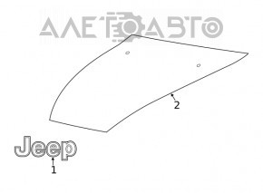 Emblema capotei Jeep Cherokee KL 19-21 crom