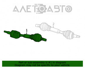 Ax cu semicurba față dreapta Jeep Cherokee KL 19-22 FWD 2.4