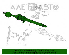 Ax cu came pentru roata din față dreapta Jeep Cherokee KL 19-22 FWD 2.0T, 3.2