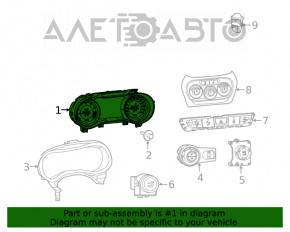 Tabloul de bord al Jeep Cherokee KL 20 3.2 cu afișaj color