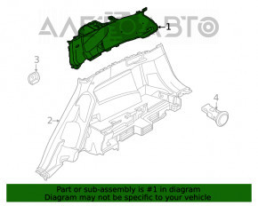 Накладка задней стойки левая Nissan Rogue 21-23 серая US built