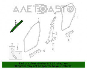 Capacul suportului frontal drept Nissan Rogue 21-23 gri construit în SUA