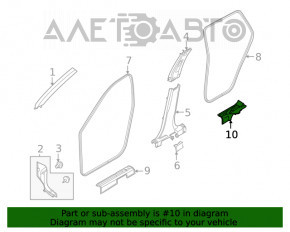 Capacul pragului din spate dreapta pentru Nissan Rogue 21-23, negru, construit în SUA