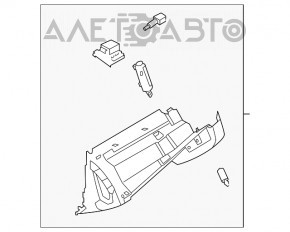 Cutie de mănuși, torpedou Nissan Rogue 21-23 negru, construit în SUA