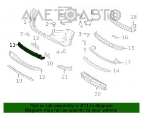 Grila inferioară a bara de protecție față a Nissan Rogue 21-23 construită în Japonia
