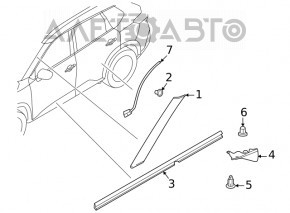 Moldura stâlpului frontal stânga Nissan Rogue 21-23