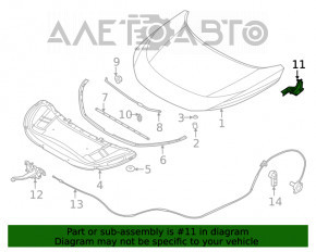 Bucla capotei dreapta Nissan Rogue 21-23