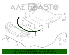 Garnitura capotei Nissan Rogue 21-23 mare