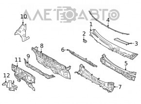 Grila stergatoarelor din plastic Nissan Rogue 21-23 S, SV construit in SUA