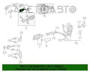 Capacul mânerului exterior al ușii din spate stânga Toyota Prius 50 16-