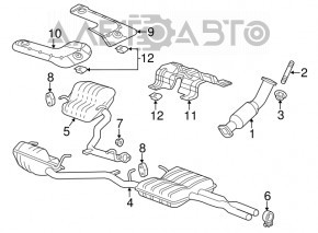 Tubul de admisie cu catalizator stânga Dodge Challenger 11- 5.7