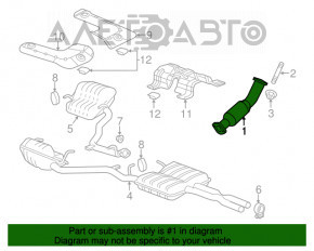 Tubul de admisie cu catalizator dreapta Dodge Challenger 11- 5.7