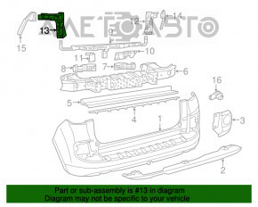 Suportul pentru bara spate stânga sub stopul Fiat 500L 14-17, nou, original