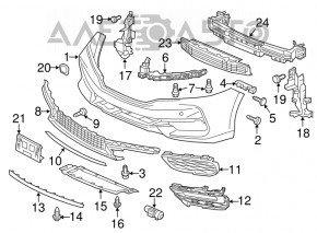 Buza bara față Honda Accord 13-17 zgâriată.