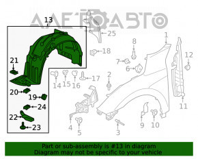 Bara de protecție față stânga Honda Civic X FC 19-21 nouă, originală OEM