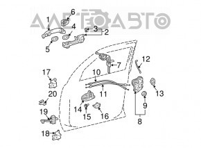 Limitatorul ușii din față stânga pentru Lexus RX300 RX330 RX350 RX400h 04-09, nou, original