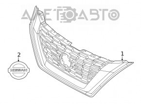 Grila radiatorului Nissan Rogue 21-23 emblemă nouă originală