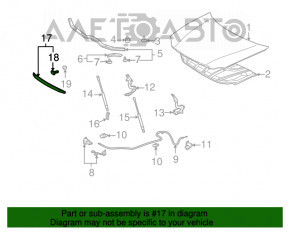 Молдинг капота передний Toyota Avalon 05-12 новый OEM оригинал