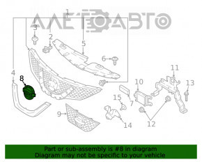 Grila radiatorului Nissan Rogue Sport 17-19 cu camera noua OEM originală