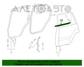 Молдинг дверь-стекло центральный задний правый Lexus GX470 03-09 OEM