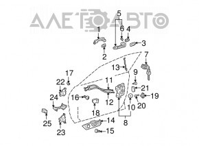 Buclele ușii din față stânga superioară pentru Lexus RX300 RX330 RX350 RX400h 04-09, noi, originale OEM