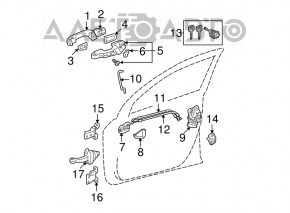 Петля двери нижняя передняя левая Lexus RX300 RX330 RX350 RX400h 04-09 новый OEM оригинал