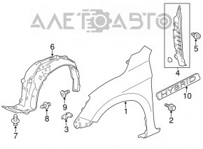 Garnitură aripă ușă - aripă dreapta Honda Accord 13-17 nou OEM original