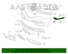 Suportul pentru bara de protecție față dreapta pentru Acura MDX 07-13, nou, original