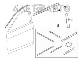 Накладка двери боковая передняя правая Honda Accord 13-17