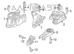 Кронштейн опоры АКПП Jeep Compass 17-22 2.4