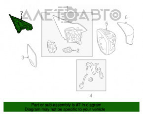 Capacul oglinzii interioare stânga pentru Honda Accord 13-17, negru.