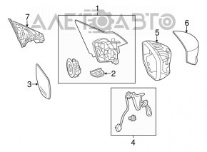 Крышка зеркала внутренняя правая Honda Accord 13-17 черн