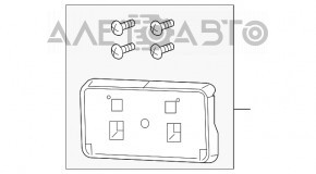 Площадка номерного знака перед Jeep Cherokee KL 14-18 трещина