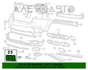 Placă de înmatriculare în fața Jeep Cherokee KL 14-18