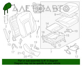 Suport pentru cap pentru șofer Subaru Outback 15-19 din piele, negru